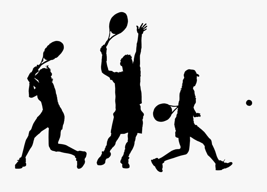 Human Behavior,recreation,ball - Tennis Player Silhouette Png, Transparent Clipart