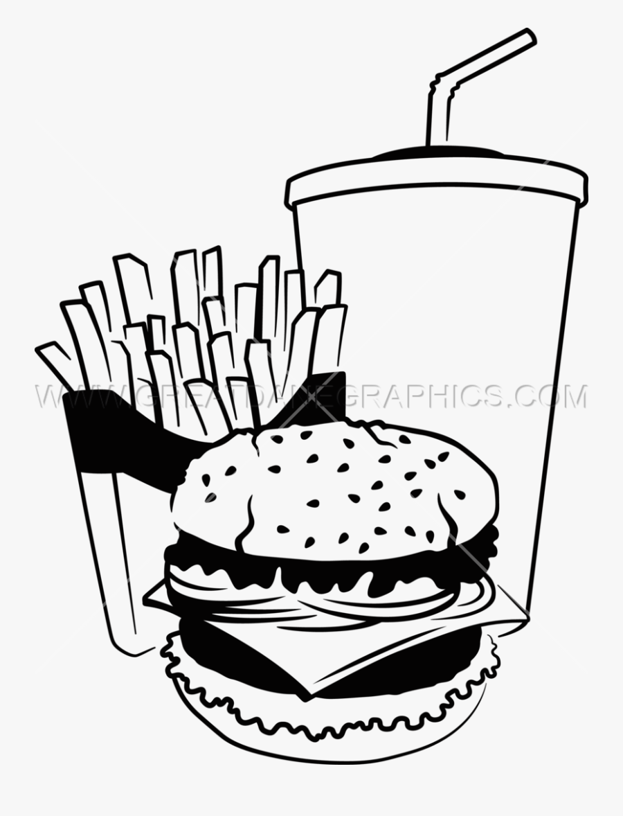 Food Drawing At Getdrawings - Junk Food Clipart Black And White, Transparent Clipart