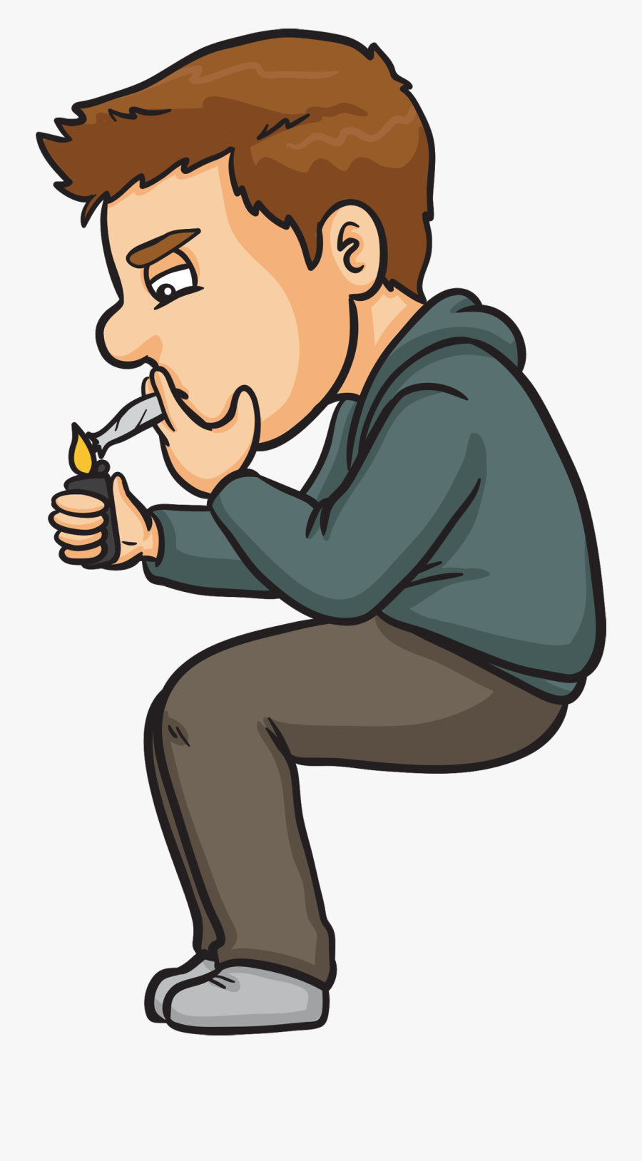 Buy Best Weed Accessories Wrangell Ak - Cartoon Guy Smoking Weed, Transparent Clipart