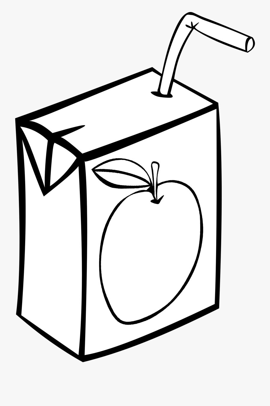 Food Box Clipart Black And White - Apple Juice Clipart Black And White, Transparent Clipart