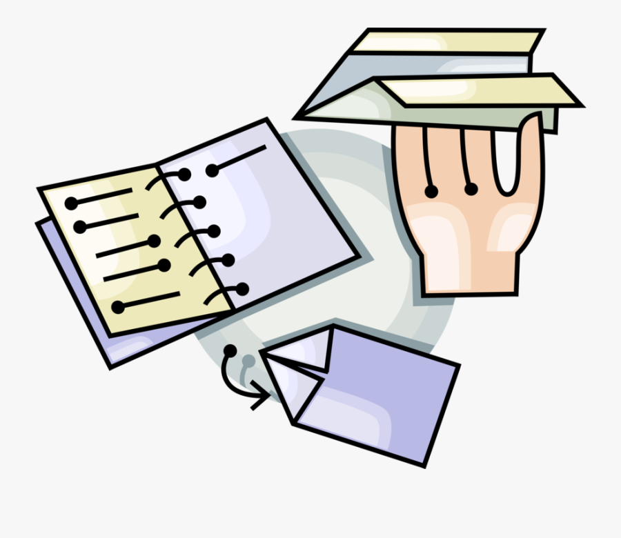 Vector Illustration Of Hand Constructs Paper Airplane, Transparent Clipart