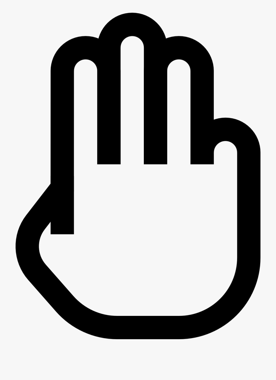 It"s An Icon Of A Hand Holding Three Fingers Up - Icon, Transparent Clipart
