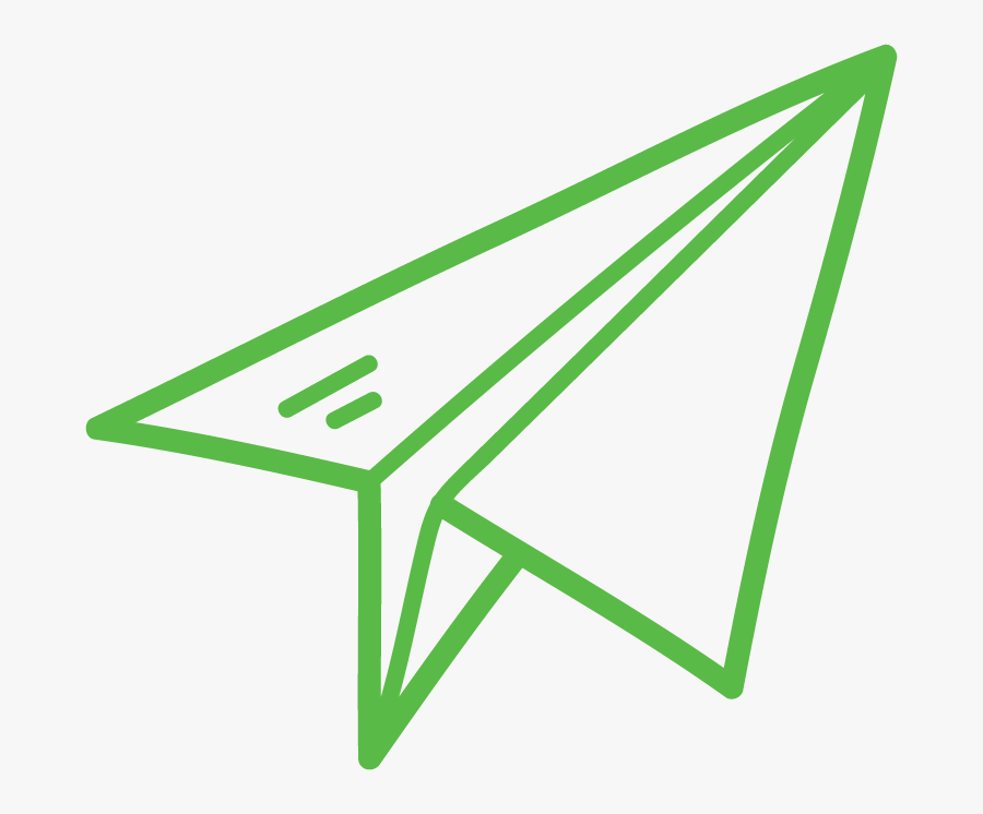 Green Line Png - Paper Airplane Transparent Background, Transparent Clipart