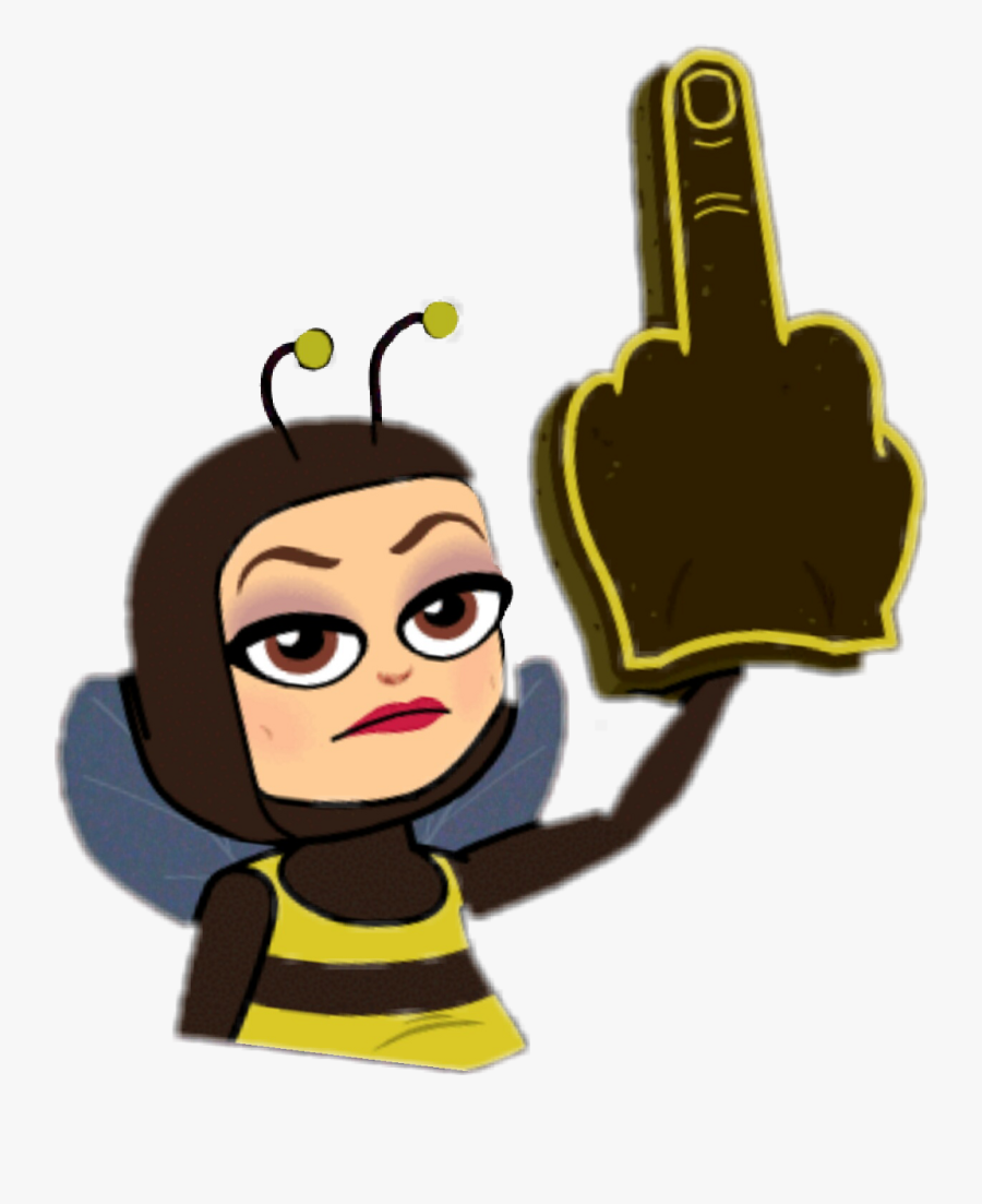 Middlefinger Bitmoji Idgaf Bee Emoji - Bees With Middle Finger, Transparent Clipart
