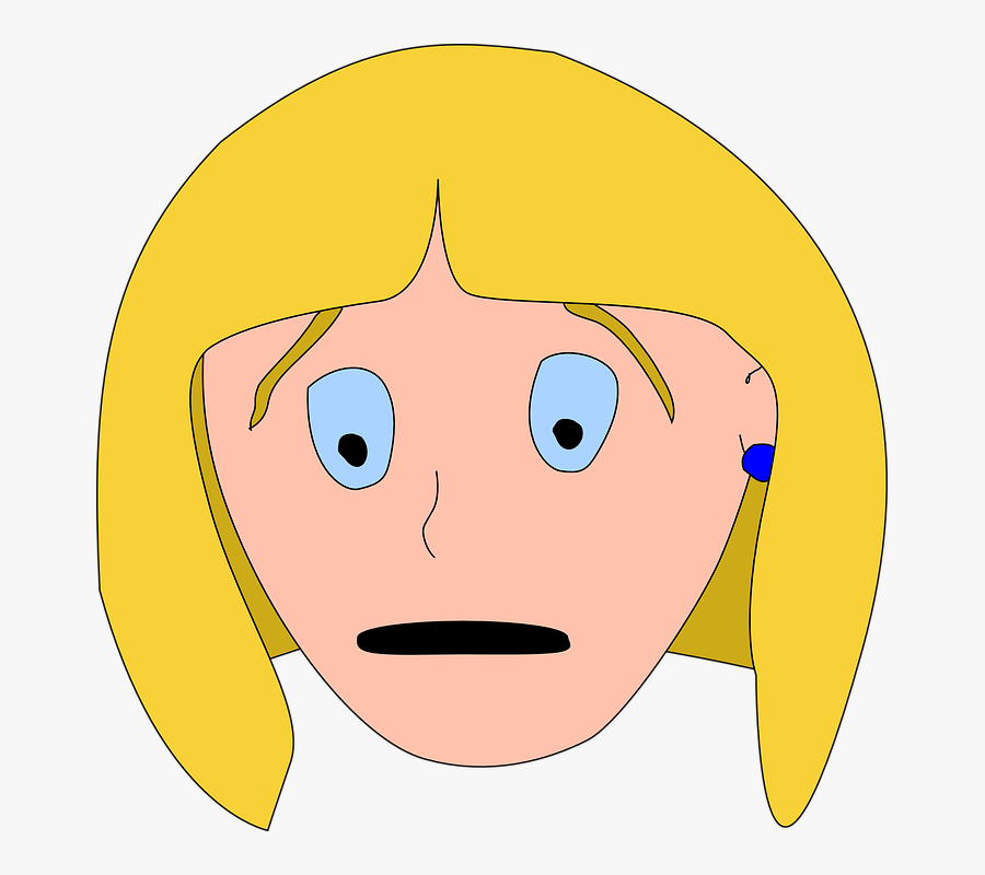 Scared Clip Art At Vector Clip Art Online Royalty - Girl Worried Face Cartoons, Transparent Clipart