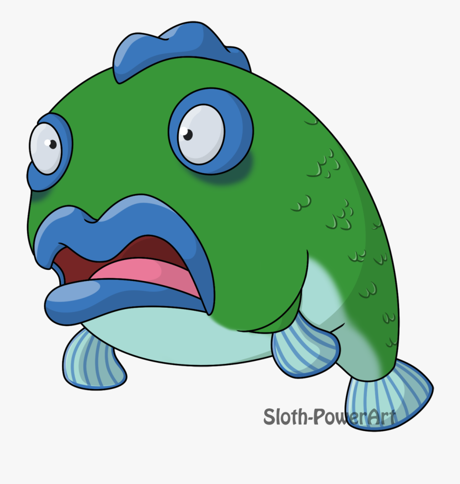 Transparent Scared Mouth Png - Scared Cartoon Fish Png, Transparent Clipart