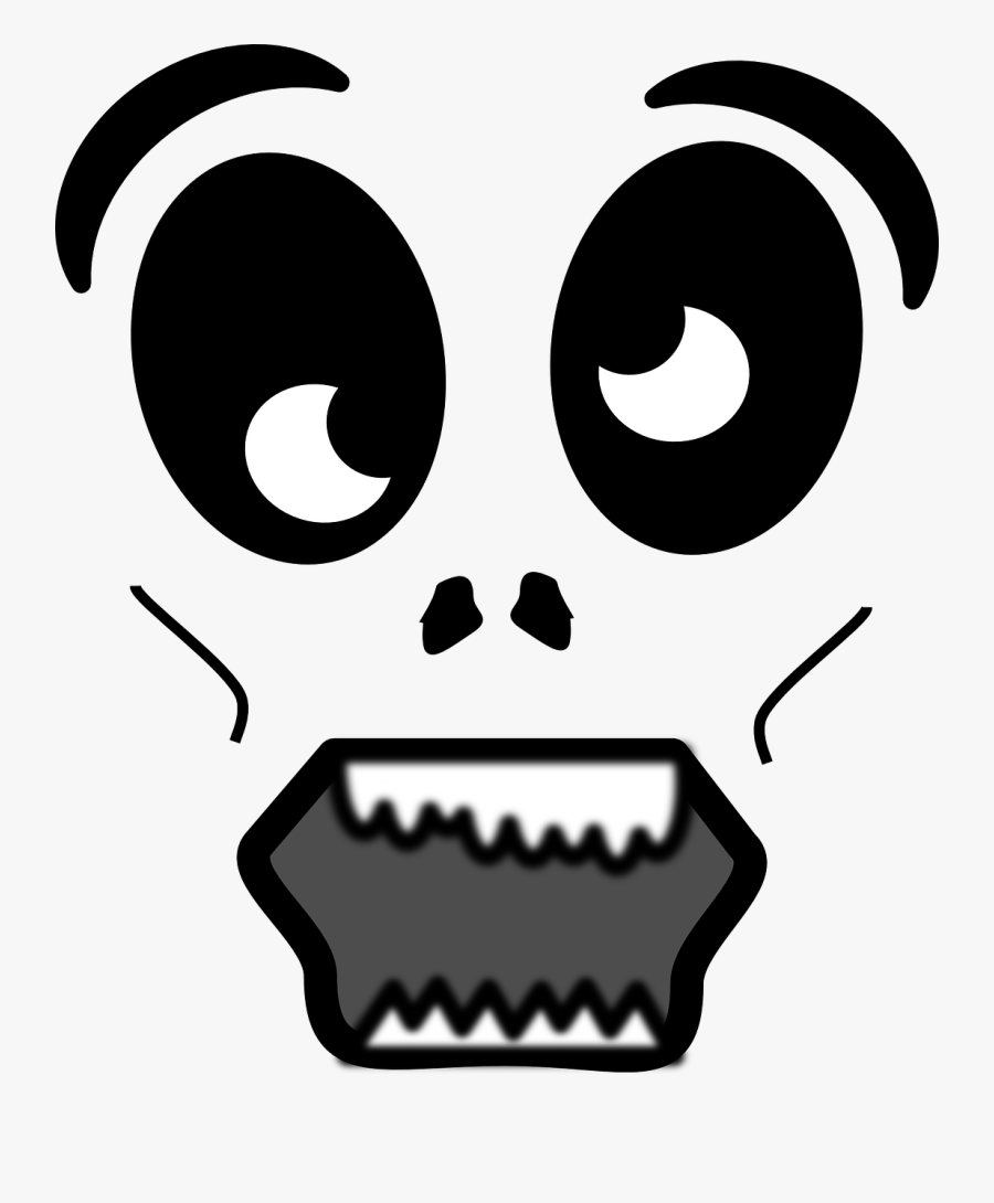 Scary Face Head Black And White Big Eyes Scared Zombie Face Clip Art Free Transparent Clipart Clipartkey - transparent roblox zombie face