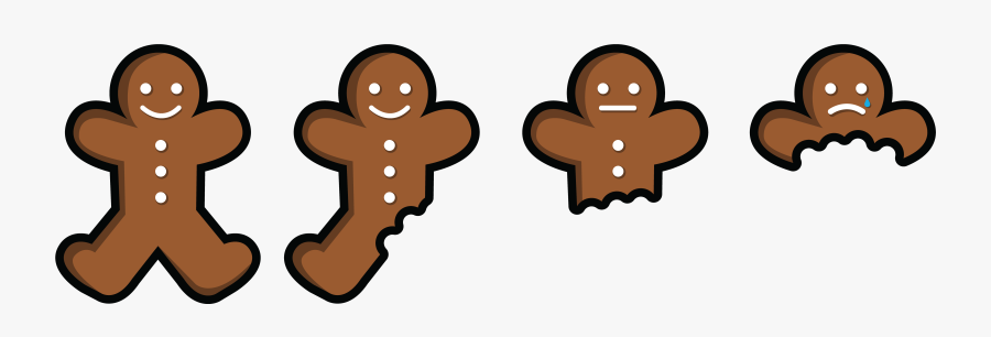 Gingerbread Man Being Eaten, Transparent Clipart