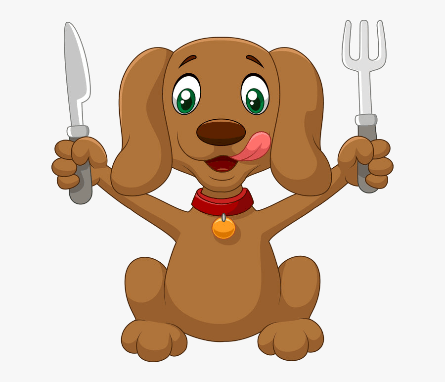 Dog Eating Food Cartoon, Transparent Clipart