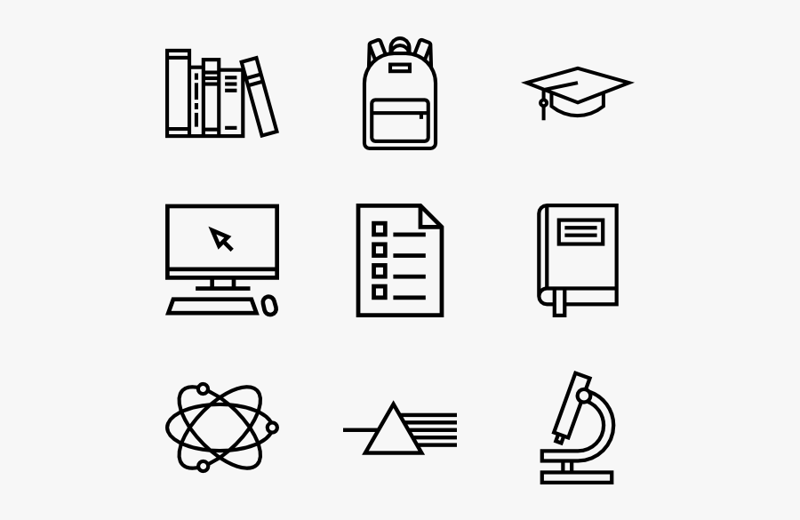 Back To School Icons, Transparent Clipart