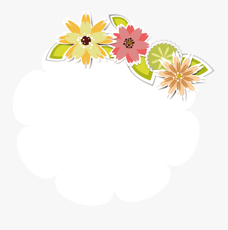 Clip Art Cute Flower Pattern - Message Design Floral, Transparent Clipart