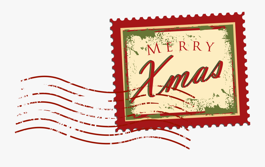 Christmas Background Stamps Merry - Christmas Stamp, Transparent Clipart