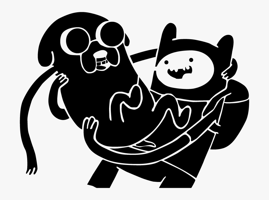 Adventure Time Black White, Transparent Clipart