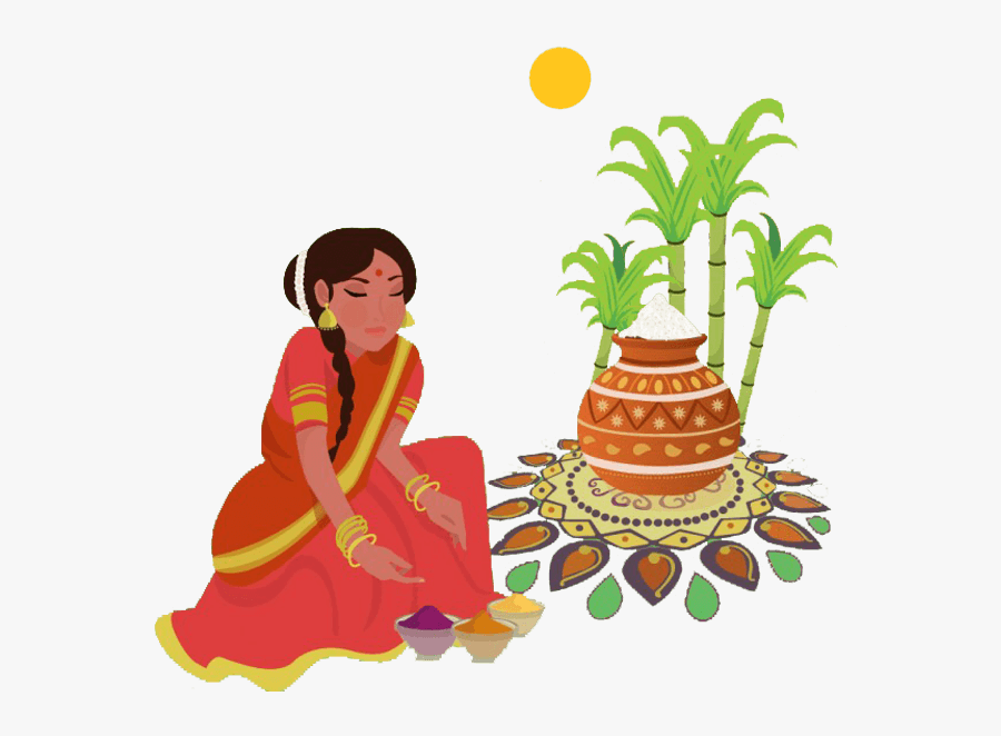 Thai Pongal Makar Sankranti - Thai Pongal Festival Clipart, Transparent Clipart