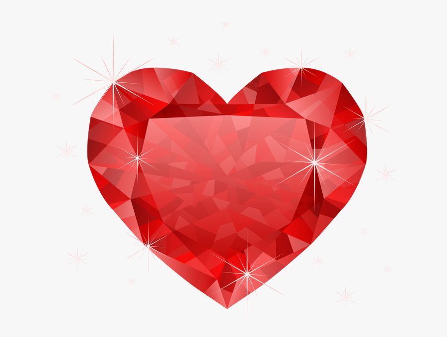 Ruby Clipart Diamond Outline - Diamond Heart Shape Clipart, Transparent Clipart