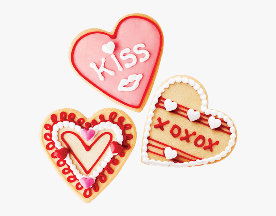 Valentines Season Three Decorated Cookie - Heart, Transparent Clipart