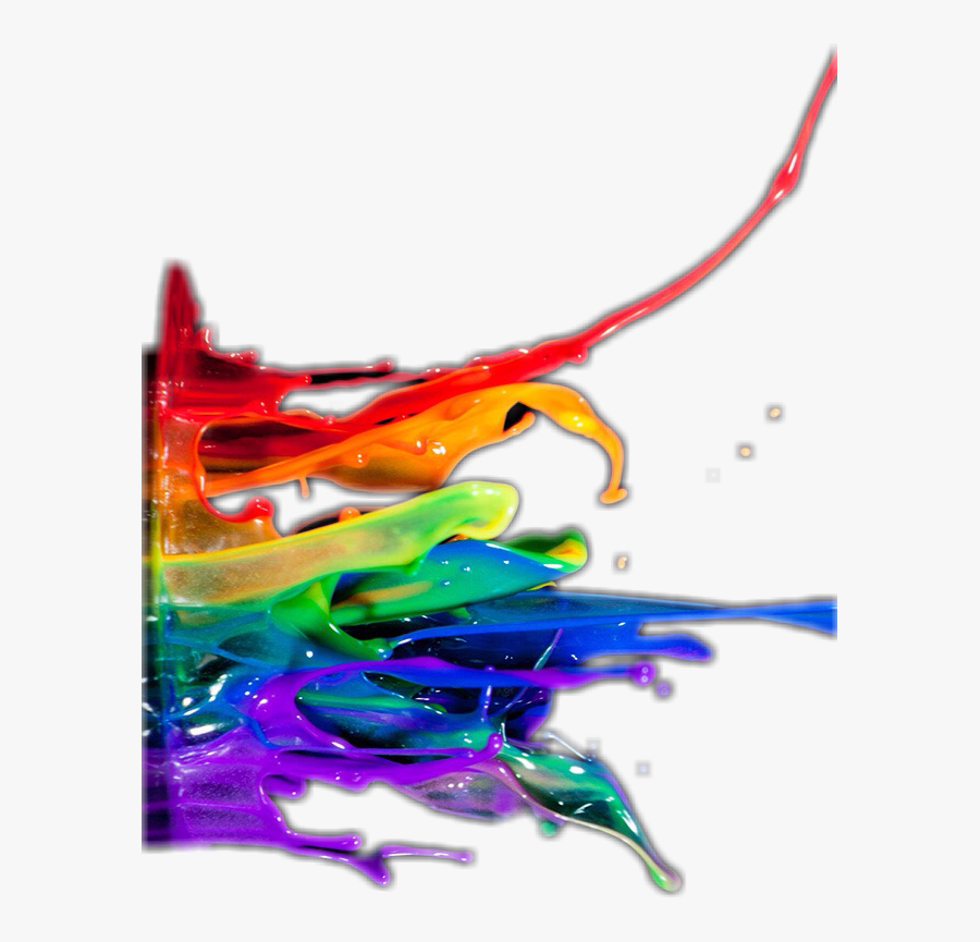 Clip Black And White Pride Paint Freetoedit - Rainbow Splash Paint Png, Transparent Clipart