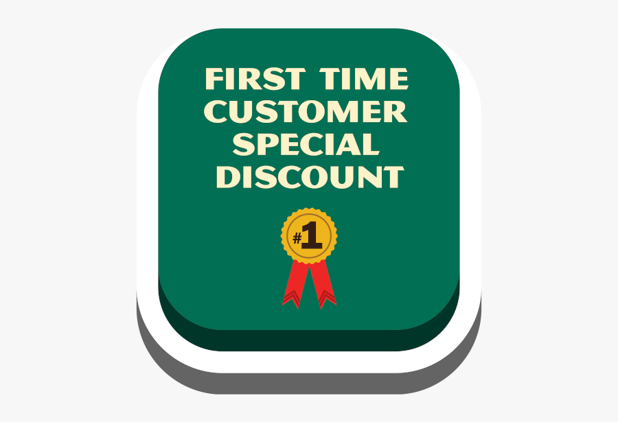 First Time Customer Special Discount Button - Illustration, Transparent Clipart