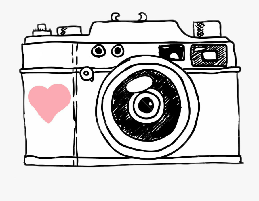 #camera #câmera #blackandwhite #pink #photo #photograph - Black And White Camera Sticker, Transparent Clipart