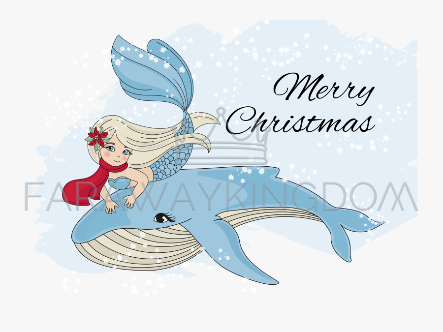 Transparent Merry Christmas Vector Png - Mermaid, Transparent Clipart
