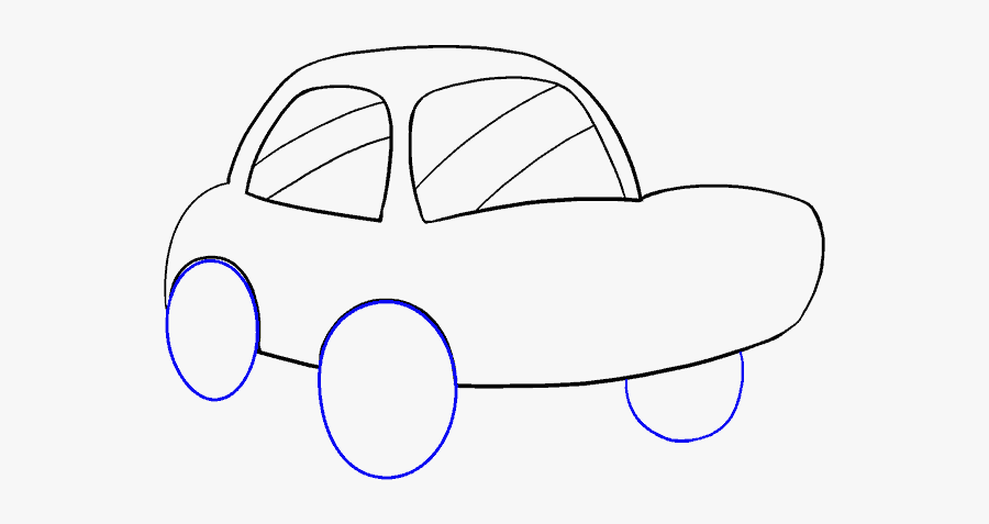 How To Draw Cartoon Car - Line Art, Transparent Clipart