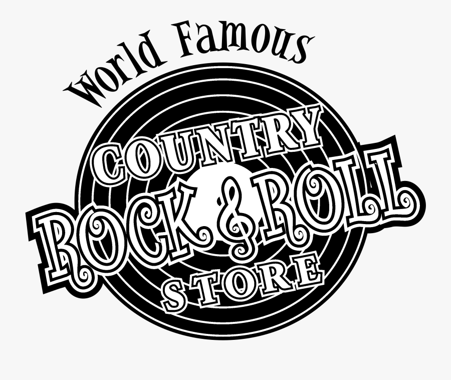 Country Rock N Roll Store Logo Black And White - Embankment Tube Station, Transparent Clipart