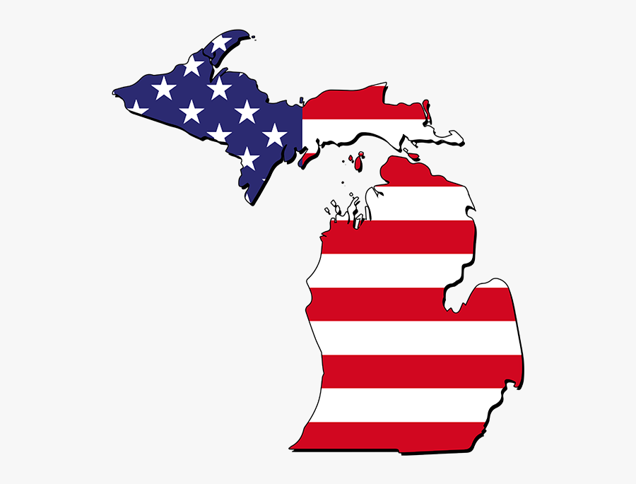 Michigan American Flag Png, Transparent Clipart