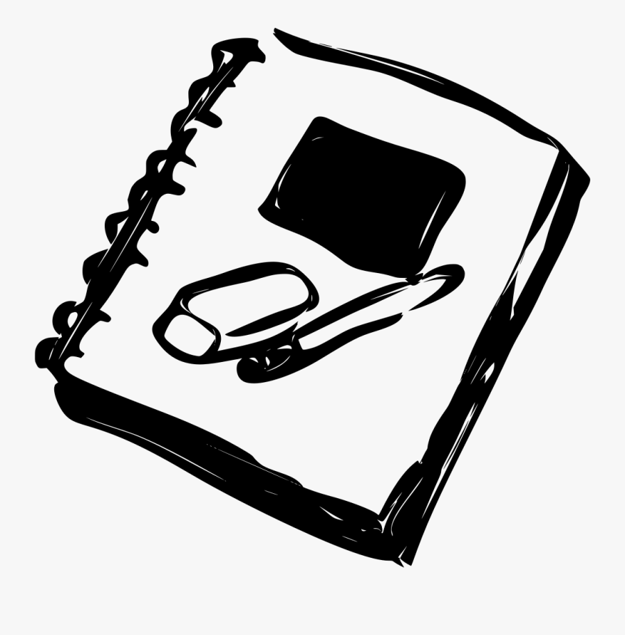 Drawing Diary School Book - Homework Clipart Black And White, Transparent Clipart