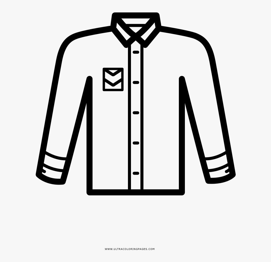 Polo Shirt Coloring Page - Line Art, Transparent Clipart