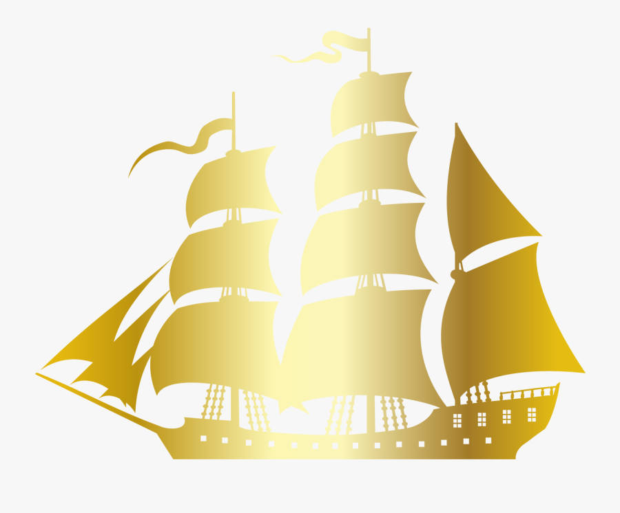 Sailing Ship Silhouette Sailboat - Pirate Boat Vector Png, Transparent Clipart