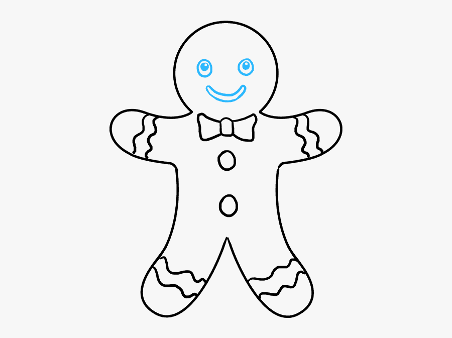 How To Draw Gingerbread Man - Easy Drawings Step By Step For Fortnite, Transparent Clipart