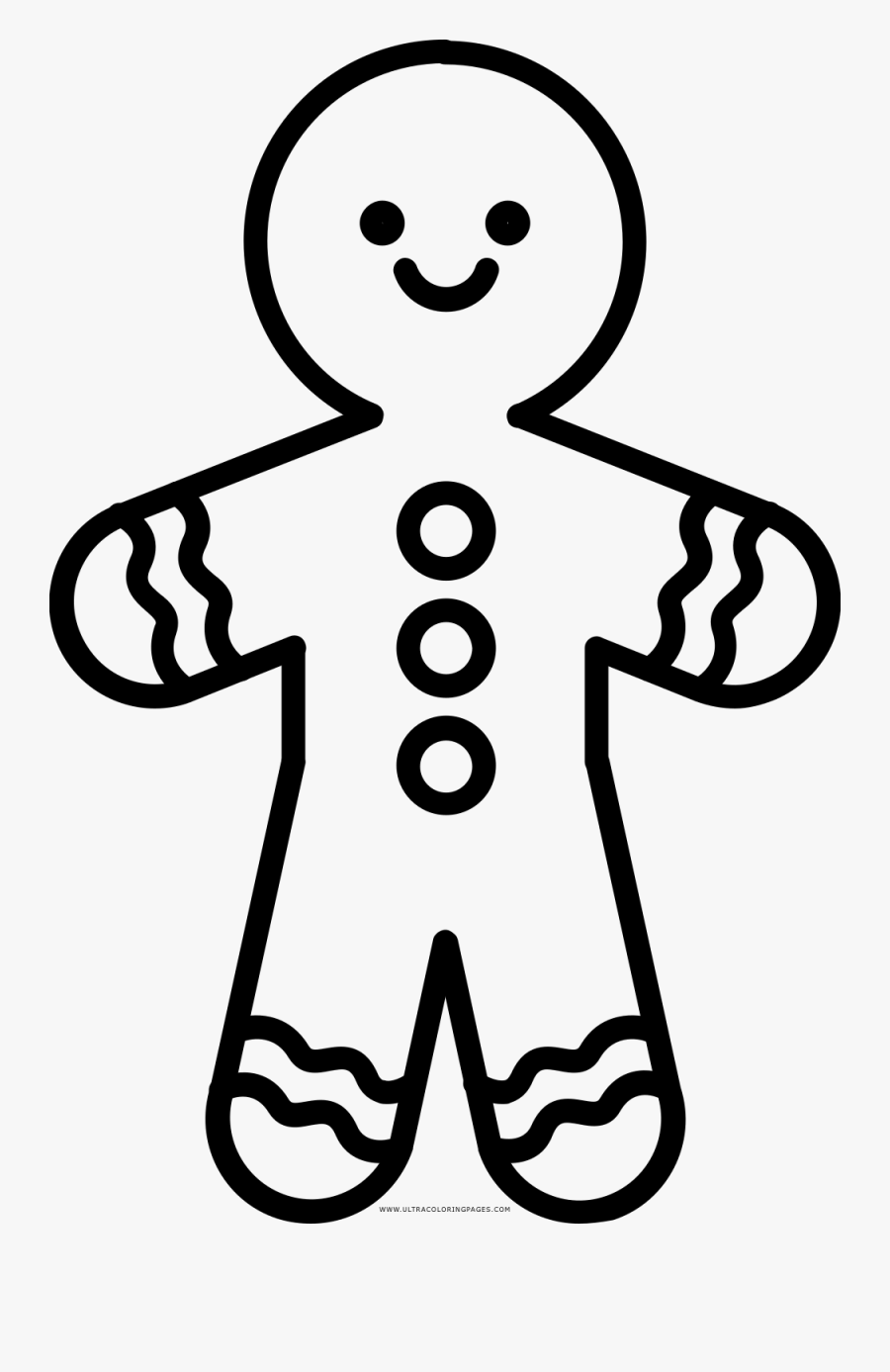 Gingerbread Cookie Coloring Page - Galleta De Jengibre Para Colorear, Transparent Clipart