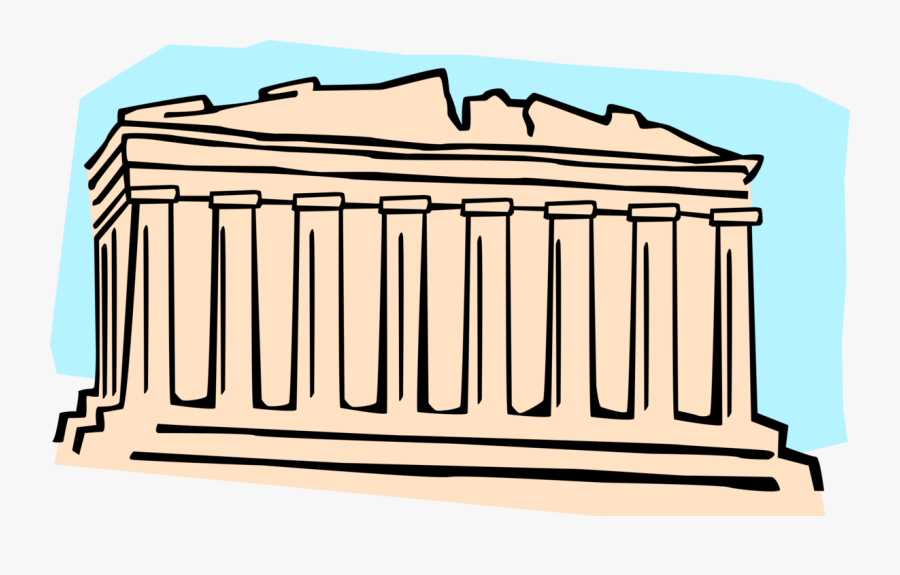 Vector Illustration Of Classic Greek And Roman Temple, Transparent Clipart