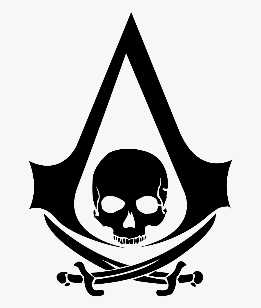 Silhouette Skull Origins Creed Iv Flag Black - Assassins Creed 4 Logo, Transparent Clipart