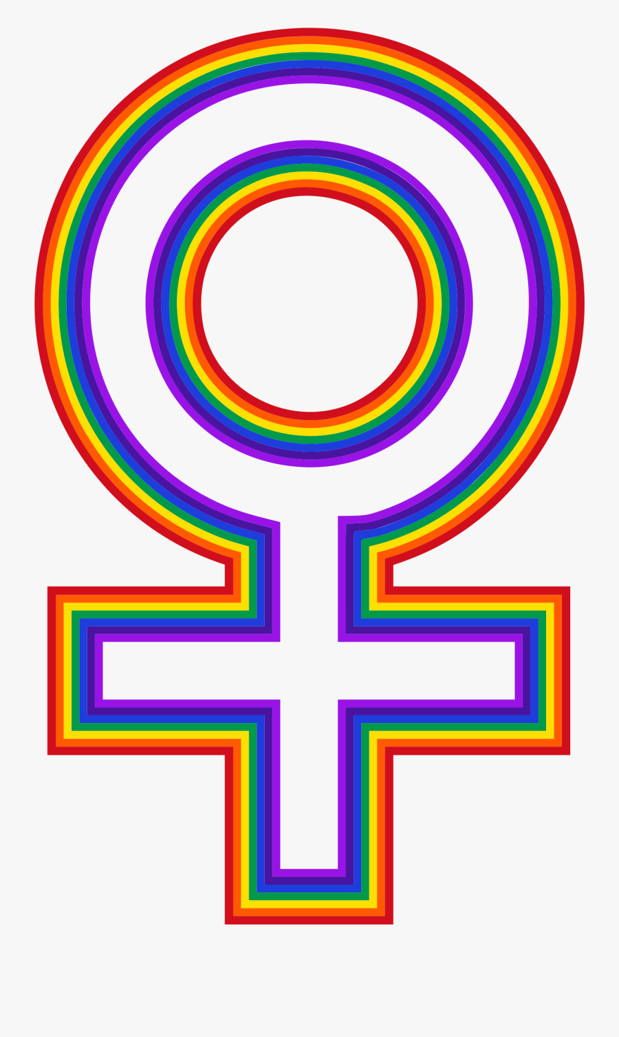 Rainbow Female Symbol Big - Female Gender Symbol, Transparent Clipart