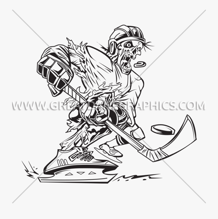 Hockey Clipart Slap Shot - Zombie Hockey Clipart, Transparent Clipart