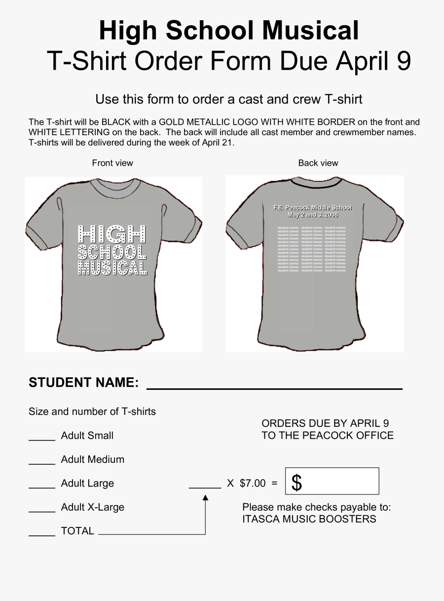 T Shirt Order Form Template Google Docs Printable Word Searches
