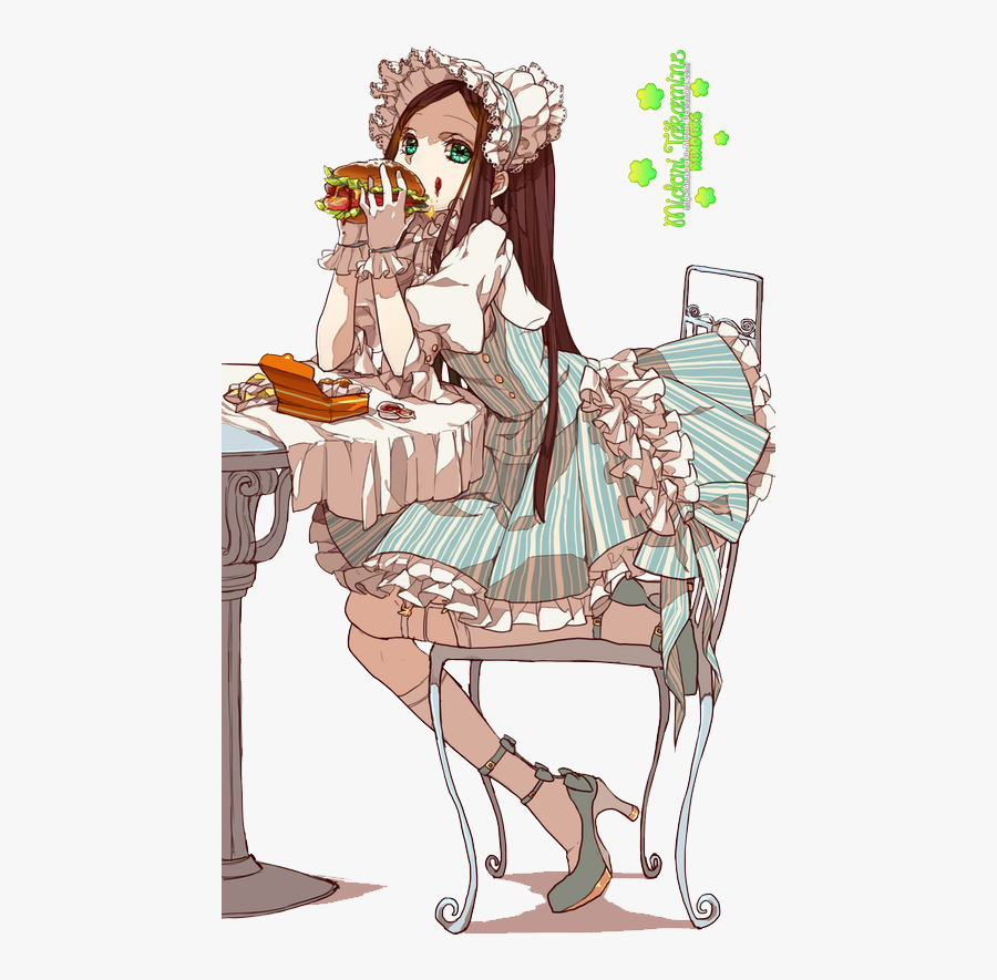 Food & Cooking - Anime Girl Eating Transparent, Transparent Clipart