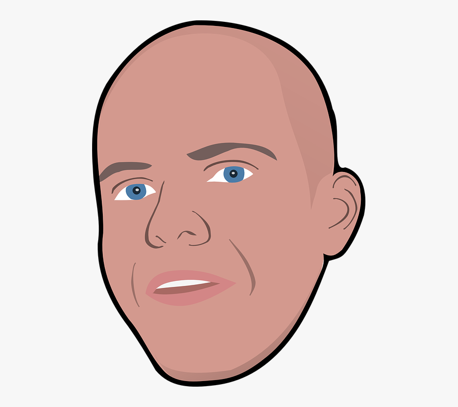 Portrait Clipart Head - Bald Head Man Clipart, Transparent Clipart