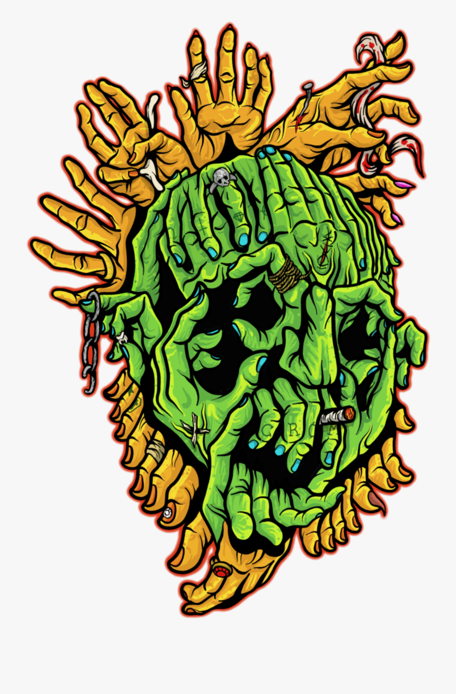 Image Of Ghoul Hand Luke Hoodie - Illustration, Transparent Clipart