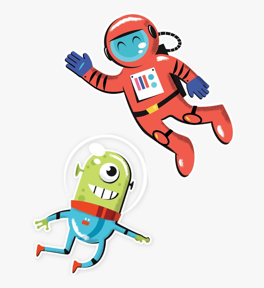 Transparent Kid Astronaut Clipart - Alien In Astronaut Cartoon, Transparent Clipart
