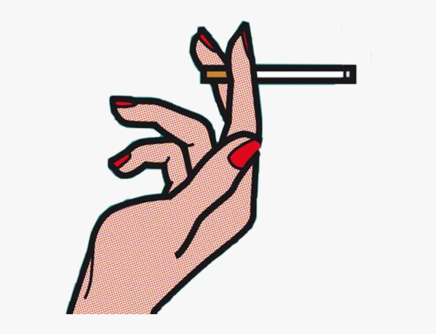 Cigarette Hand Rednail Comic Smoke Artfreetoedit - Stickers Fumando, Transparent Clipart