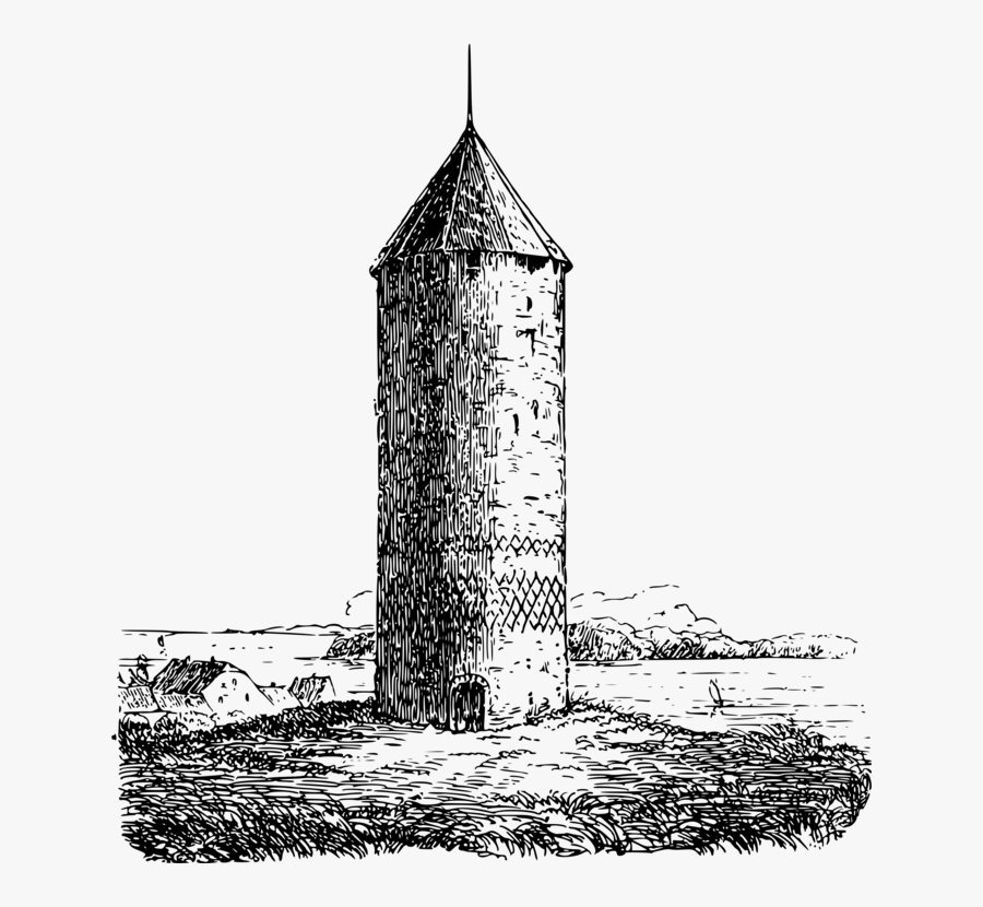 Building,monochrome Photography,castle - Tower Map Symbol, Transparent Clipart