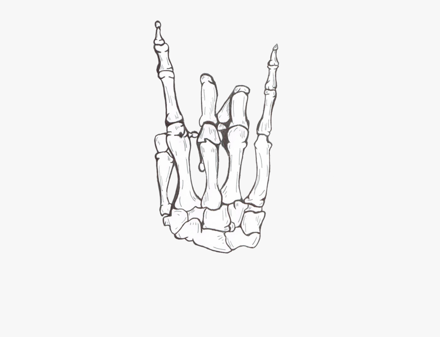 Clip Art Ideas Drawing Cool - Skeleton Rock And Roll Hand, Transparent Clipart