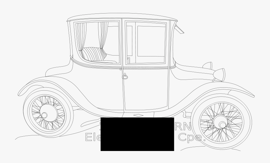 1921 Milburn Electric Car - Ford Model F, Transparent Clipart