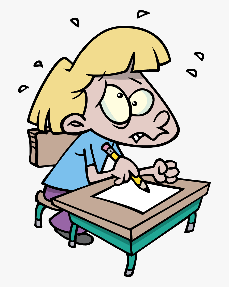 Focus Clipart Write - Cartoon Lady Taking Test, Transparent Clipart