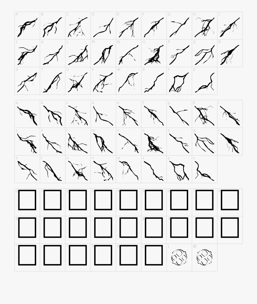 Lightning Bolts Font - Lightning Bolt Font, Transparent Clipart