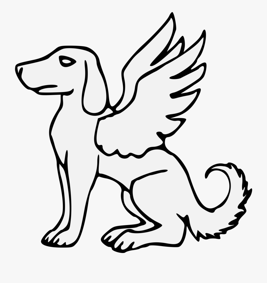 Traceable Heraldic Art - Dog Traceable, Transparent Clipart