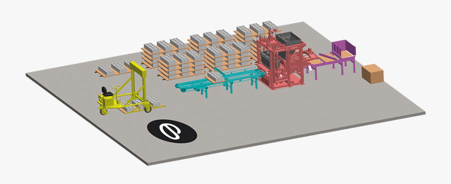Installations For Production Of Concrete Products 1 - Concrete Block Manufacturing Machinery Diagram, Transparent Clipart
