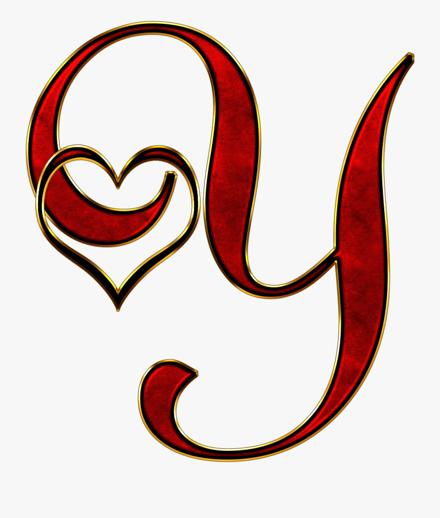 Valentine Capital Letter Y - Letter Y With Heart, Transparent Clipart